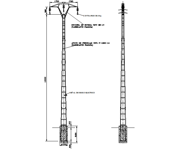 Street Light Elevation DWG File