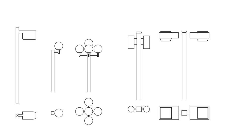 Street Light Free CAD Blocks Elevation Drawing 
