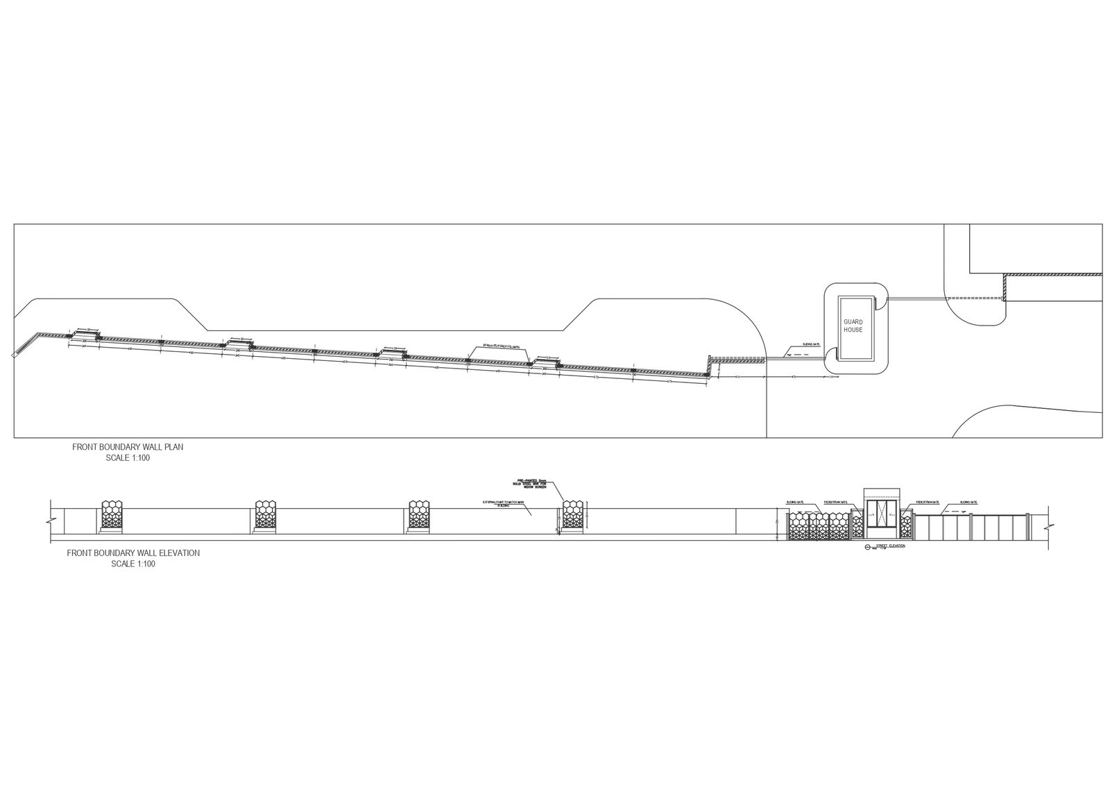 Street elevation and plan details dwg autocad drawing .