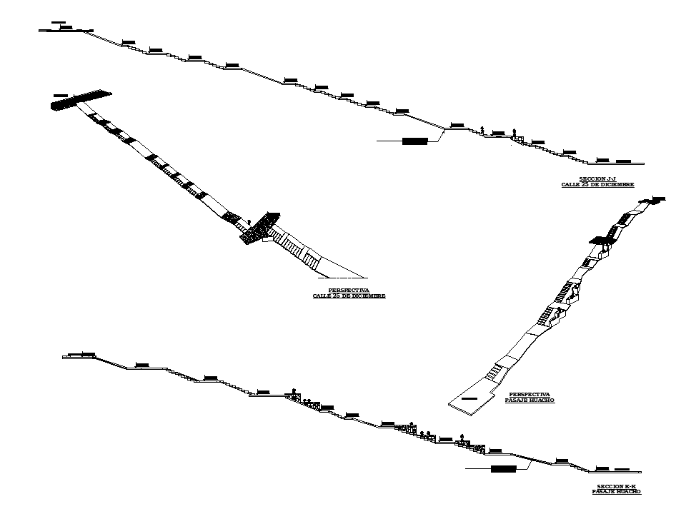 Street road construction drawing is given in this CAD file