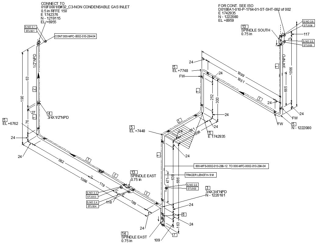 Stress Pipeline Layout Plan Design AutoCAD DWG File