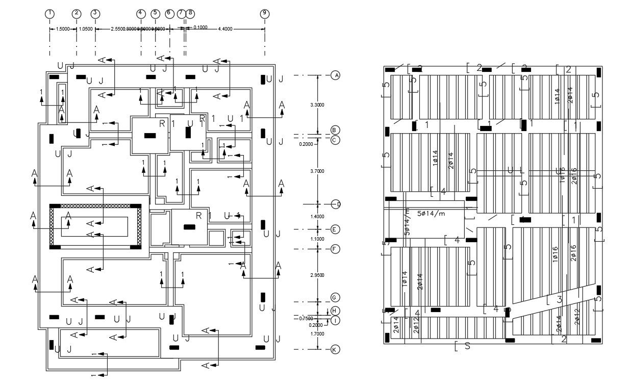 Structural Column Foundation And Excavation Layout AutoCAD File