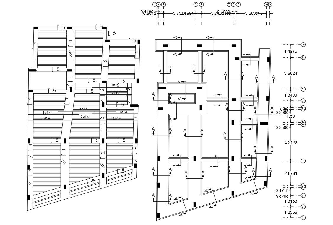 Structural Column Foundation Design With Dimension AutoCAD File