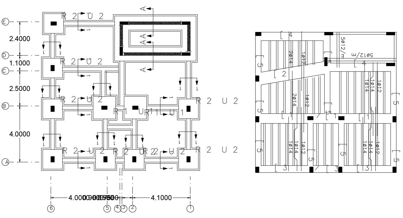 Structural Column Foundation Design With Slab AutoCAD Drawing