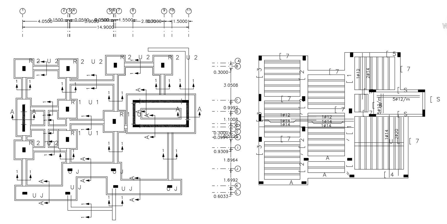 Structural Column Foundation Design With Slab AutoCAD File