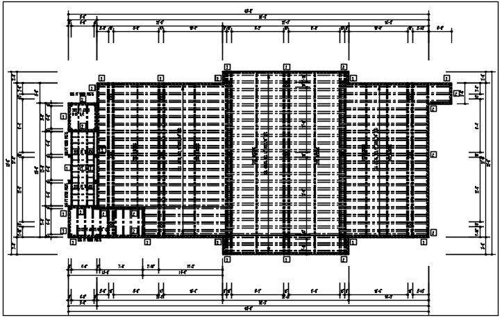 Structural Roof plan detail with roof projection plan view detail dwg file