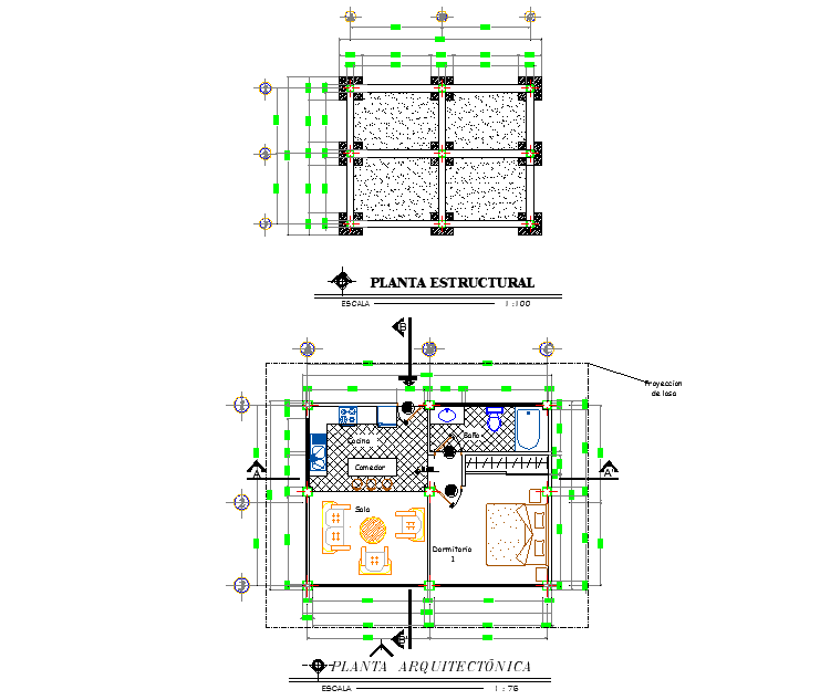 Structural and architect plan detail layout file