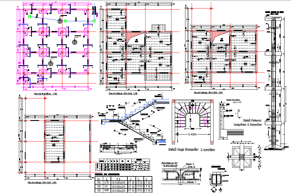 Structural building plan autocad file