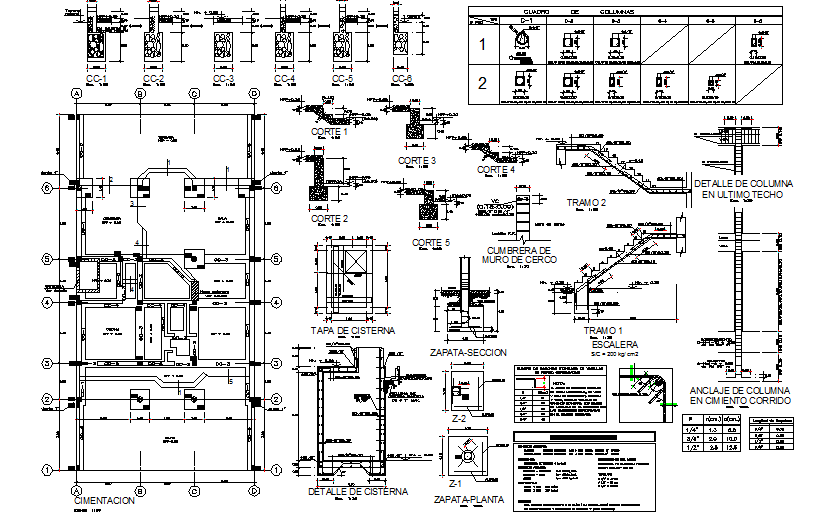 Structural building plan autocad file