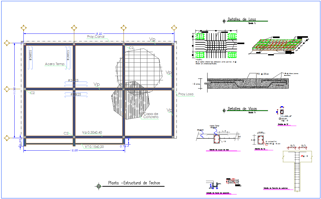 Structural design of ceiling plan for office dwg file