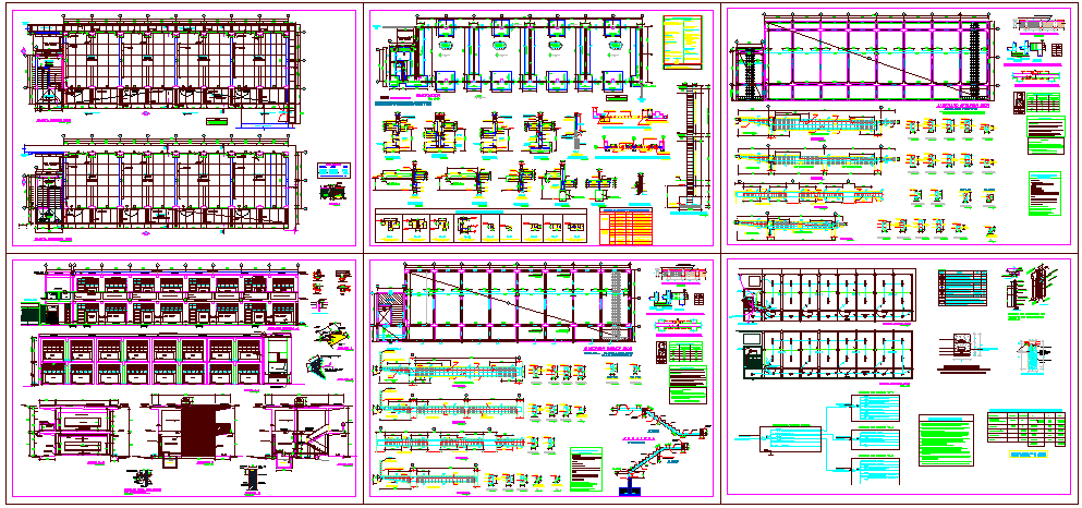 Structural design view of collage class room with detail view dwg file