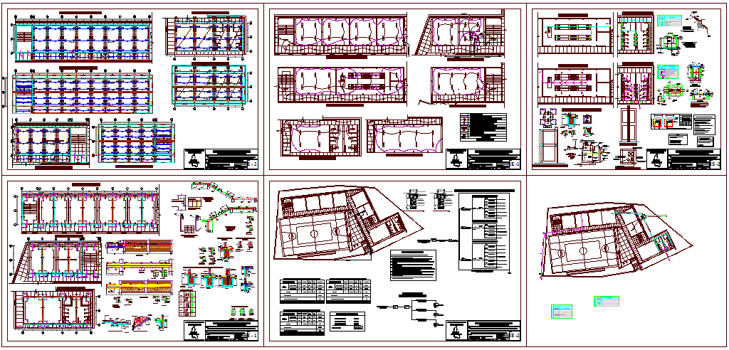 Structural design view of collage with view of column,beam and detail dwg file