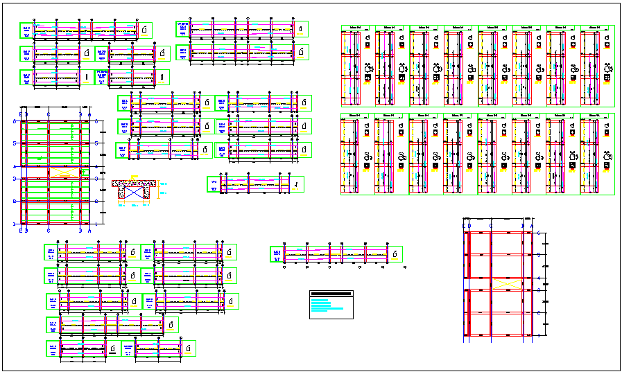 Structural design view of school dwg file