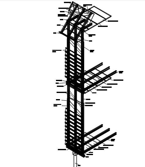 Structural detail section of louvres and window detail.