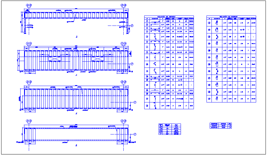 Structural detail view of bridge with elevation and detail view dwg file