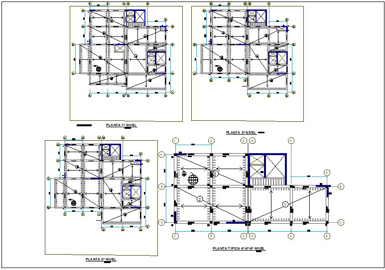 Structural floor plan view of regional area dwg file