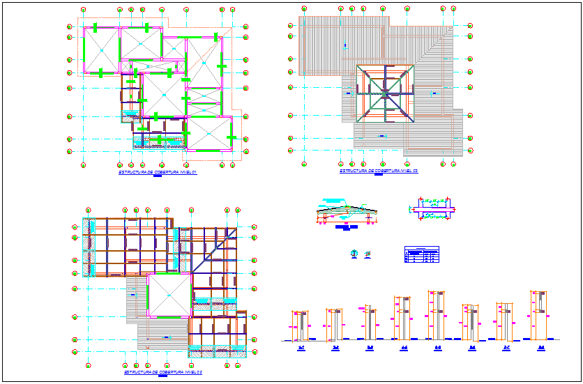 Structural floor plan with detail with necessary detail dwg file