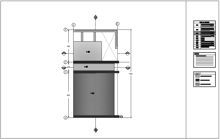 Structural system view of roof floor plan for single apartment dwg file