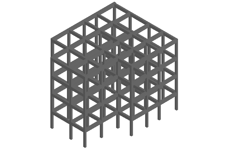 Structural view of 3d view of high rise building dwg file