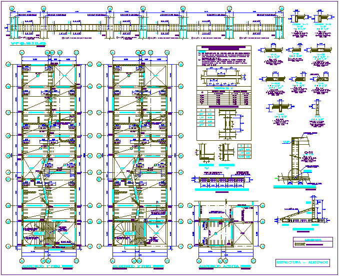 Structural view of beam with floor plan dwg file