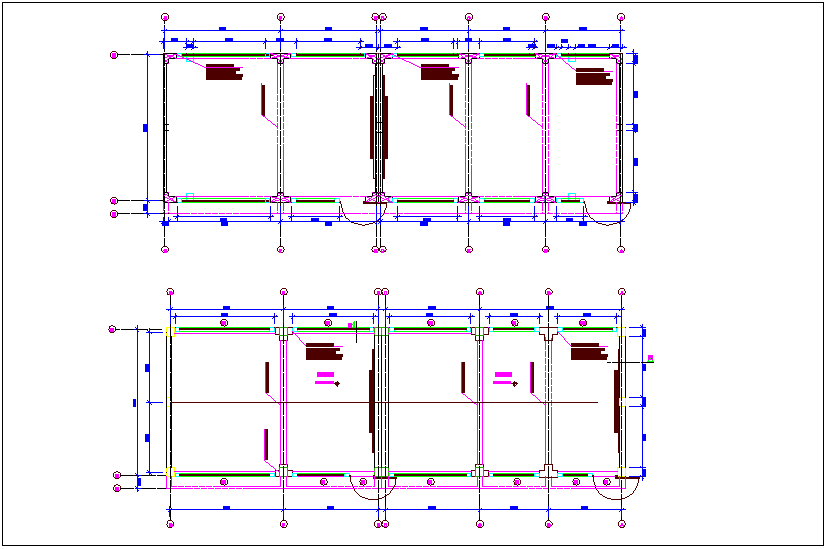 Structural view of education center with detail dwg file