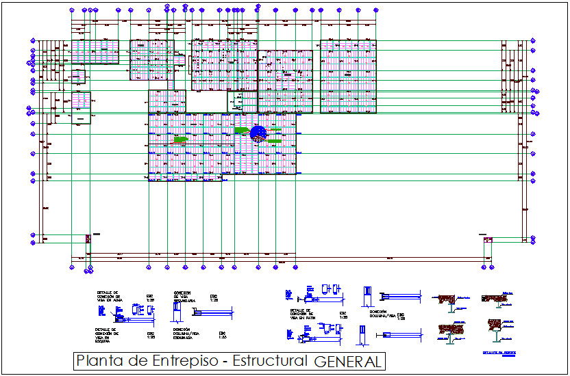Structural view of enterprise plan dwg file