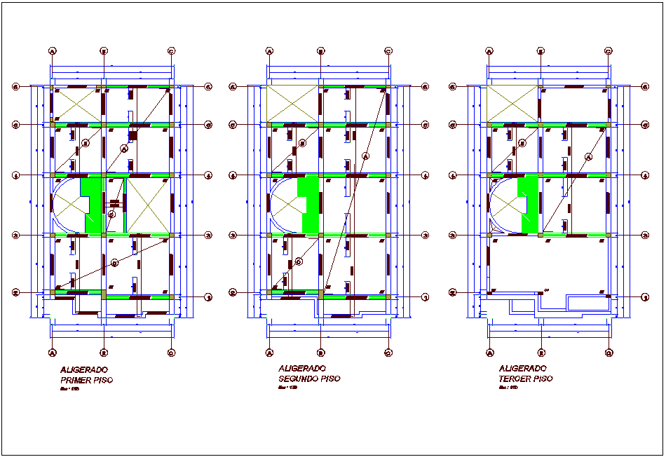 Structural view of floor plan of house dwg file