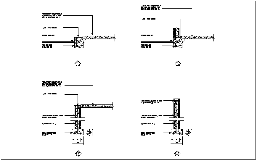 Structural view of footing and slab dwg file