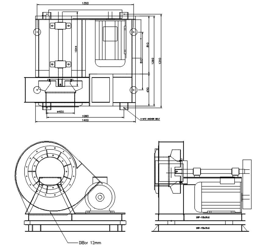Incinerator Chamber 2D Structural Drawing AutoCAD DWG File