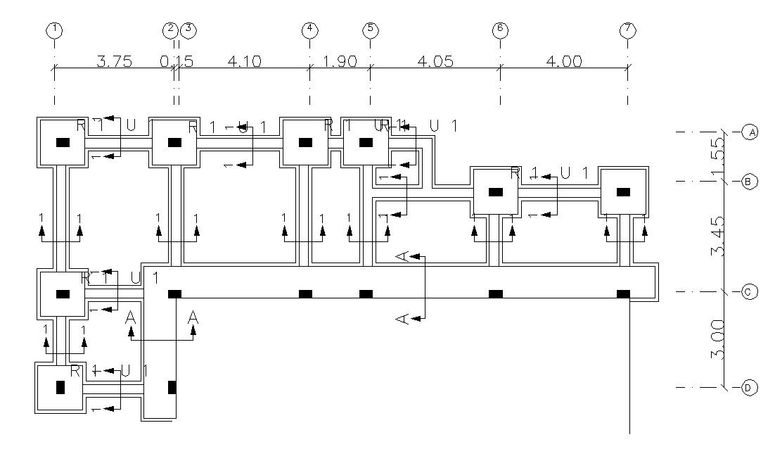 Structural Column Foundation Design AutoCad Drawing Dwg File