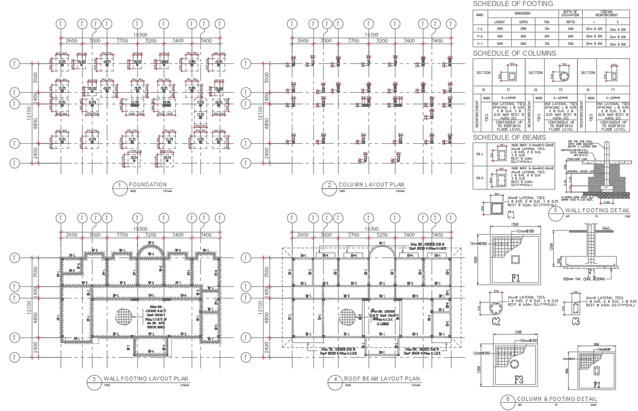 Structural Details for Roof Deck Plan in AutoCAD DWG File