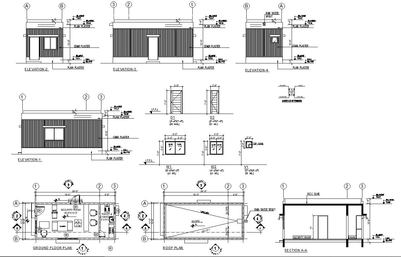 Structural Details of Industrial Building in DWG CAD Drawing