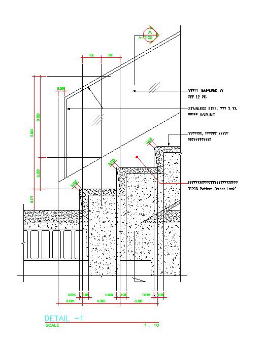 Structural Drawing provides the staircase side view cut section in this AutoCAD drawing file. Download the AutoCAD file now.