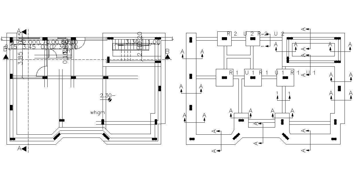 Structural Foundation Layout AutoCAD Drawing