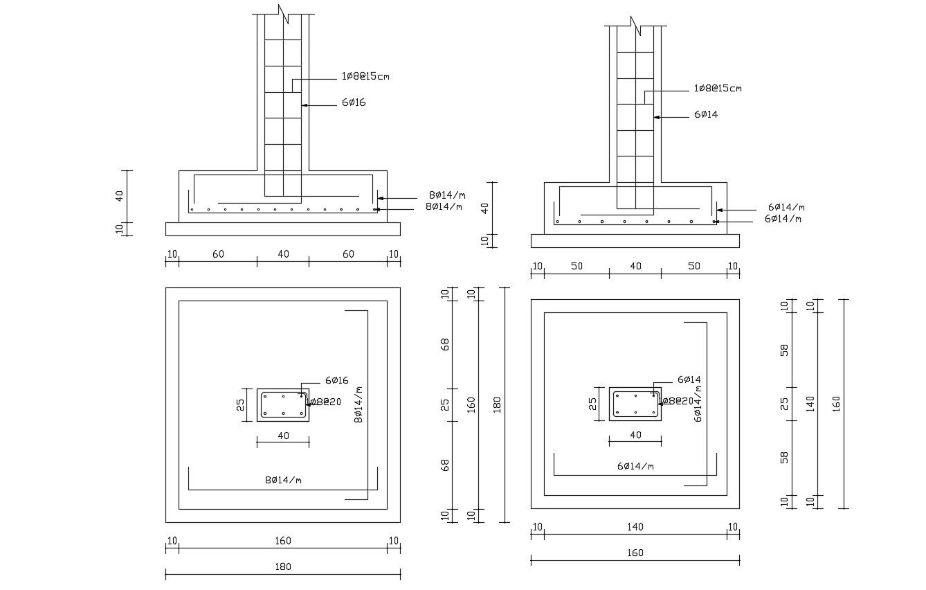 Structural Foundation Layout AutoCAD File