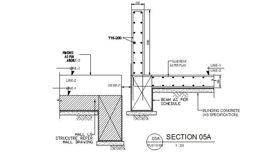 Structural Mall Drawing and Beam schedule section details are given in this AutoCAD Drawing File. Download the AutoCAD file now.