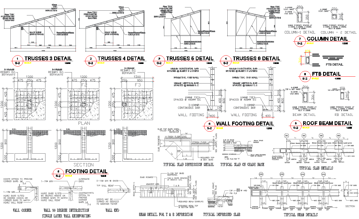 2-Storey Residential Building Structural Plans with Beam Column Detail
