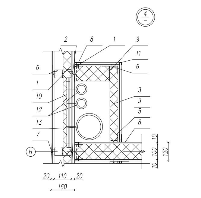 Structural Reinforcement steel bar section detailed cad drawing. Download now.