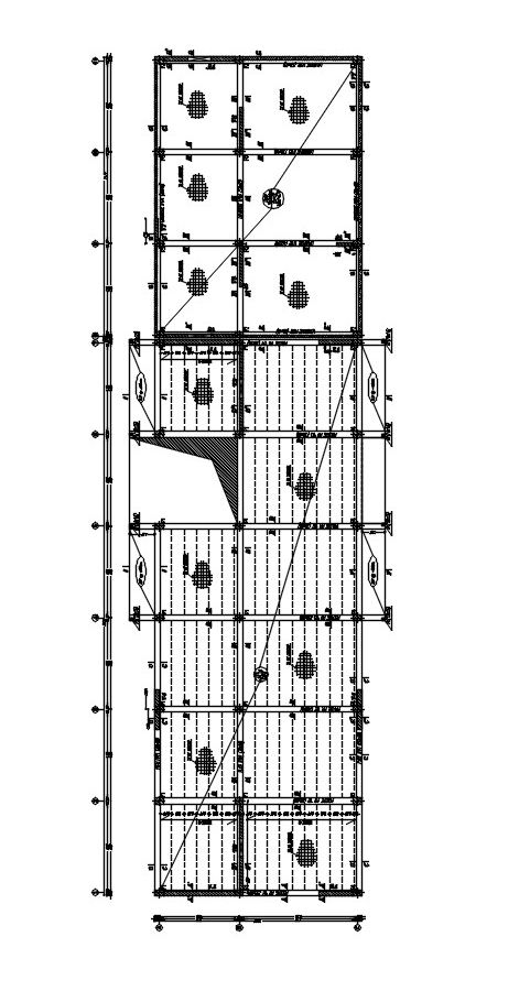 Structural coffrage design plan drawing and their all section on 2D Autocad dwg file.