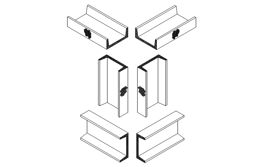 Structural component design in detail AutoCAD drawing, dwg file, CAD file