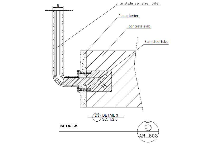 Structural member detail drawing in AutoCAD, CAD file, dwg file
