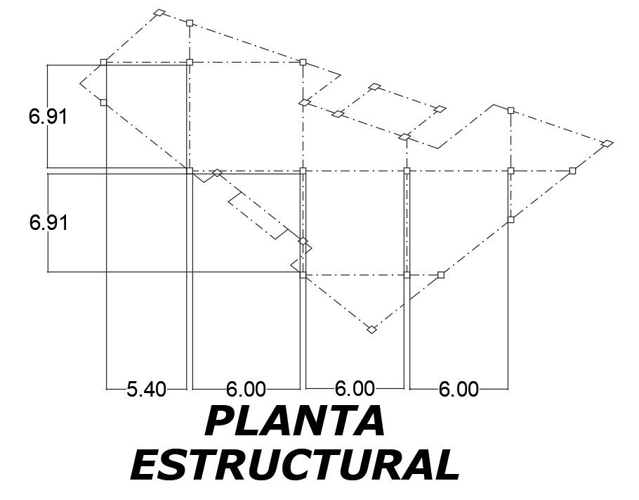 Structural plan of 27x12m game area plan is given in this AutoCAD drawing model. Download now.