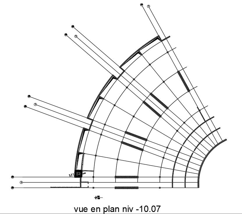 Structural plan of the stadium in AutoCAD 2D drawing, dwg file, CAD file