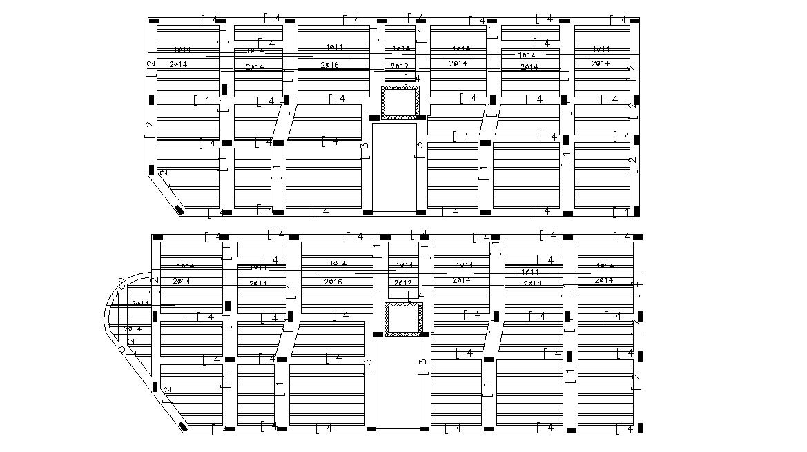 Structure Column And Residential Slab Design AutoCAD Drawing