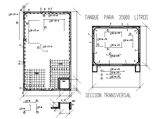 Structure Cross section detail in cad file