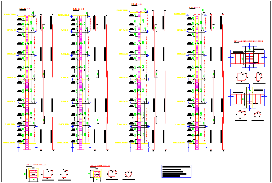 Structure Detail with column and floor view