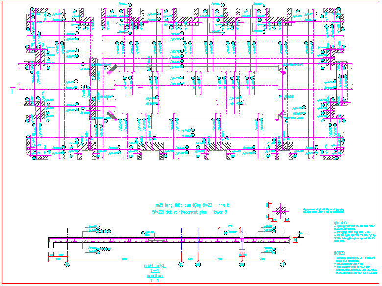 Structure Detail with slab plan of tower B