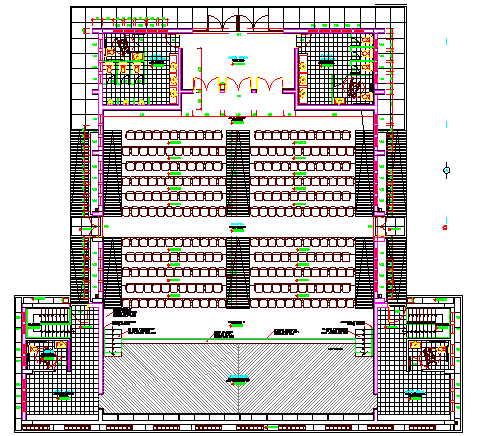 Structure Details of Auditorium Hall Architecture Layout dwg file