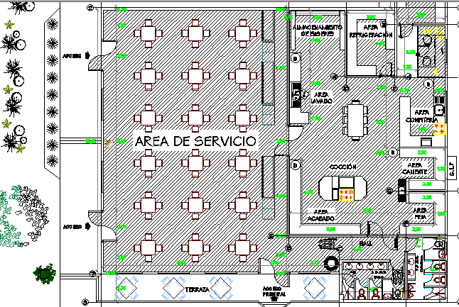 Structure Details of Dining Room of Polytechnic College dwg file