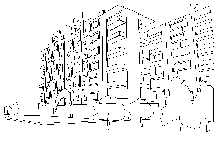 Structure Details of Multi Family Housing Project dwg file